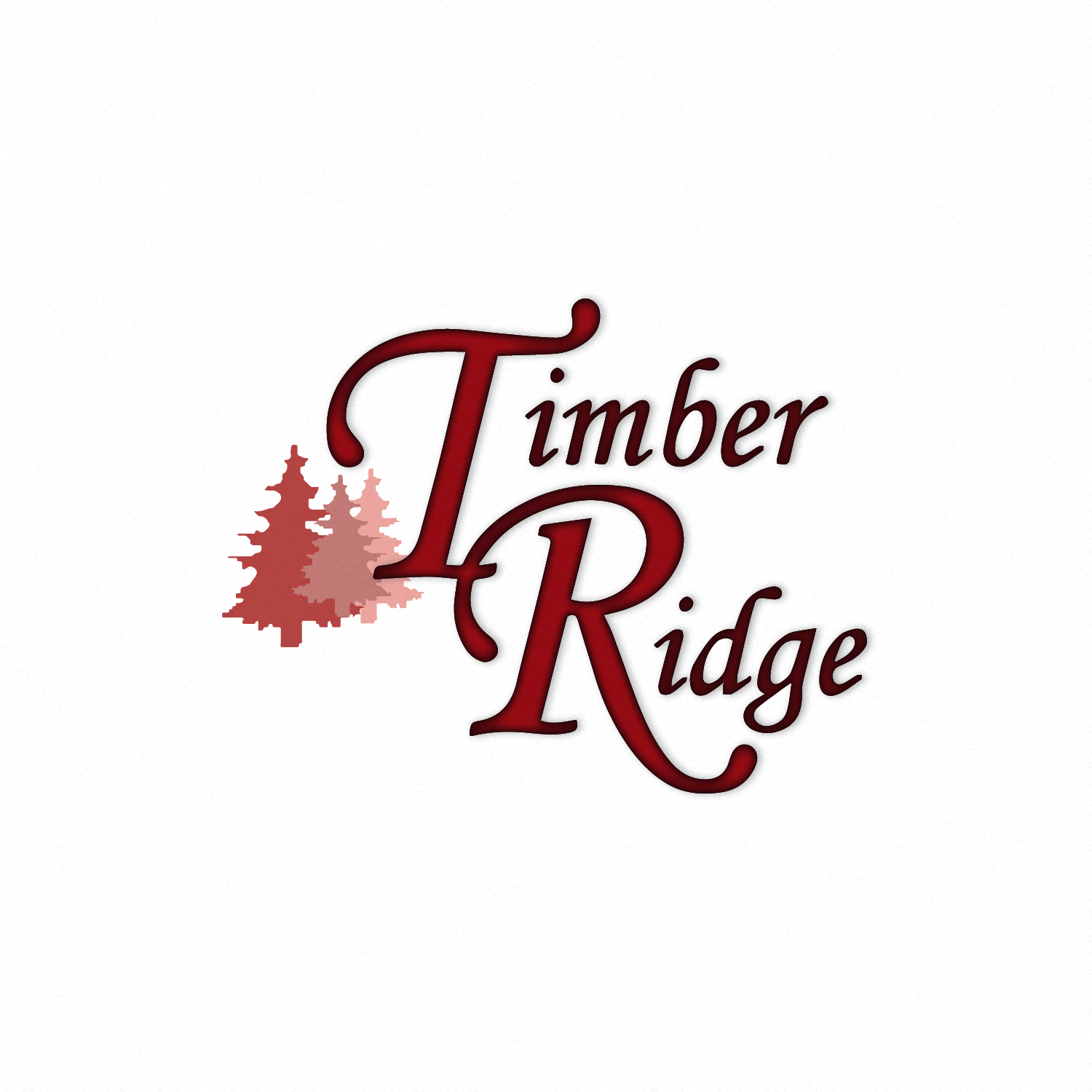 a logo for timber ridge with a pine tree in the middle of the word ridge